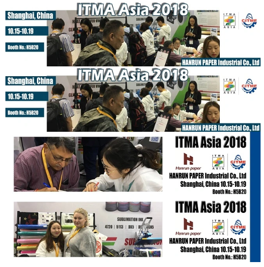 مراجعة ورقة Hanrun في ITMA SHANGHAI 2018 للأيام الخمسة الماضية مع عملائنا.